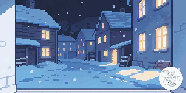 village_snow_night