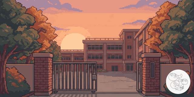school_gate_sunset