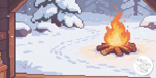 bonfire_snow_night